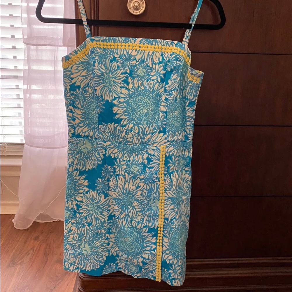 Lilly Pulitzer Jesse Romper Blue Lion Sunflower